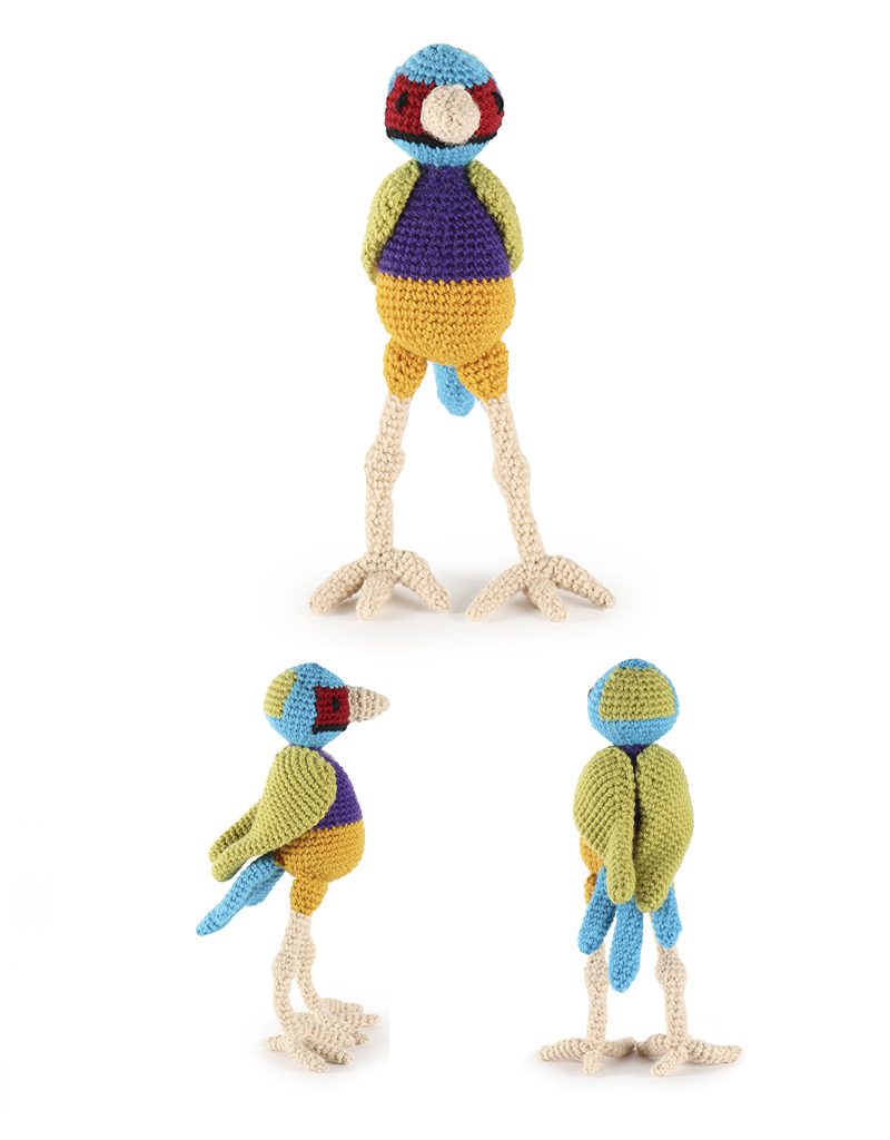 toft ed's animal Ezra the Gouldian Finch amigurumi crochet